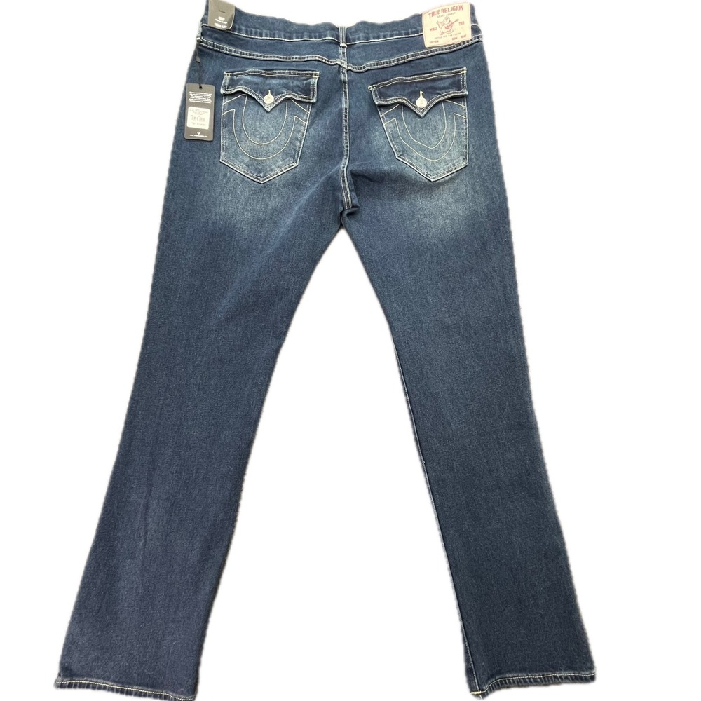 True Religion Ricky Relaxed Straight SN Flap 40x34‎ Jeans Dark Woodland Wash Men